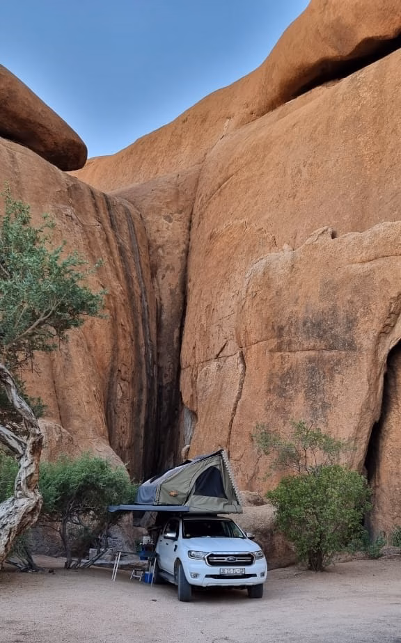 AHA Transformer camping at The Spitzkoppe (Namibia). AHA Transformer setup for camp at The Spitzkoppe in Namibia.