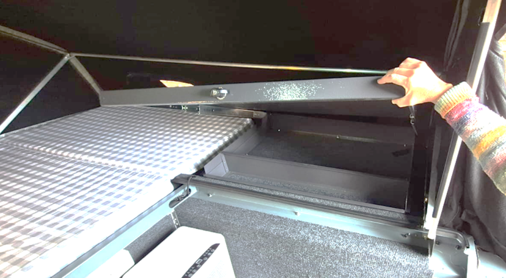 Inside Sliding Table and Storage Open 3