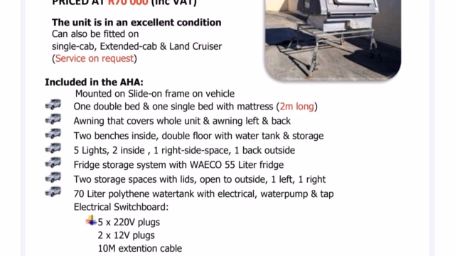 Sales poster for a pre-owned 2015 AHA-45 mounted on a double cab.