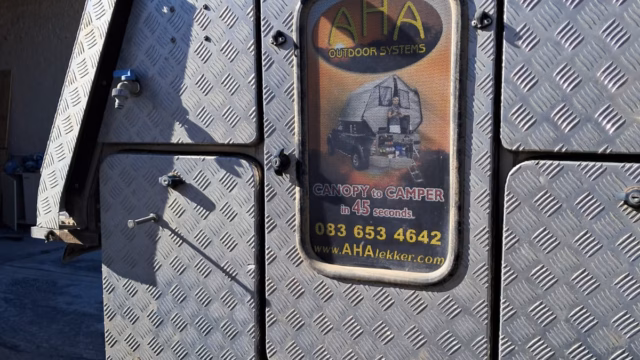 Back of a pre-owned 2015 AHA-45, fully closed for travel.