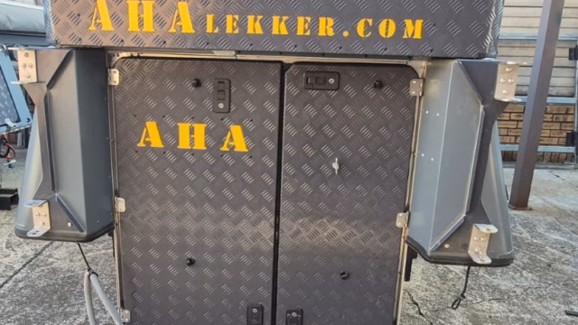 Pre-owned 2024 model AHA Transformer. Removed from the bakkie. Seen from behind, fully closed.