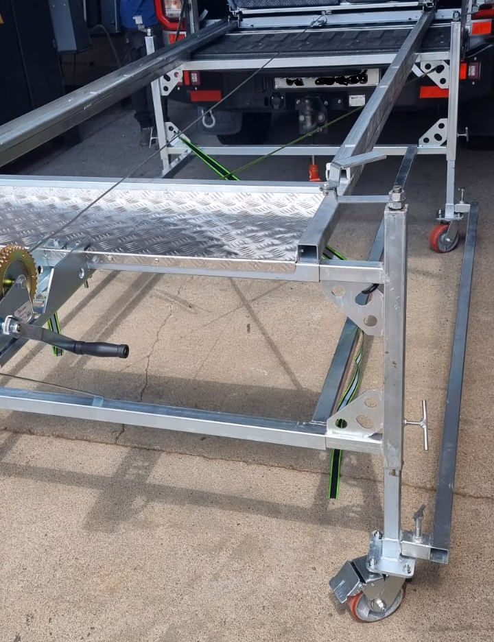 Off-loading legs fitted to a pre-owned 2023 AHA Transformer.