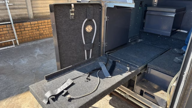 Fridge slider system, reachable from inside and from outside the unit.