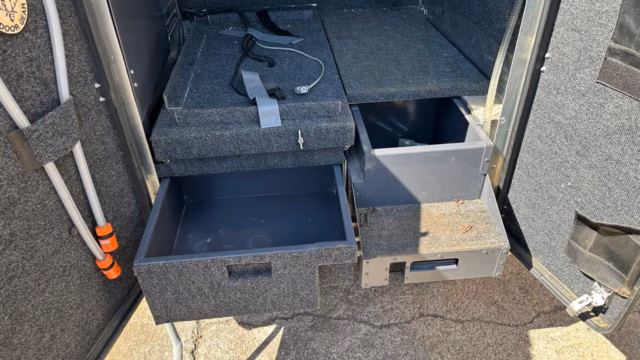 Storage box for pots and pans in a 2025 AHA Transformer.